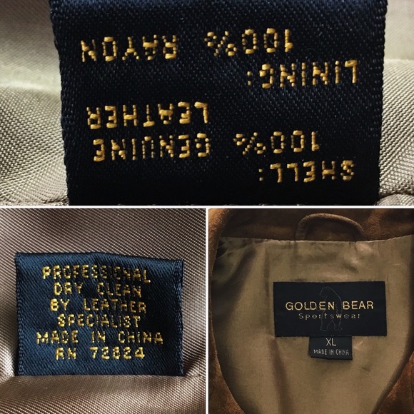 Brown Golden Bear Leather Suede  Blazer Jacket - Picture 6 of 8